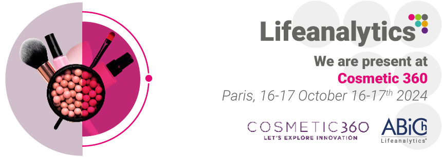  Banner of the Cosmetic360 fair where Lifeanalytics will exhibit with the Cosmetic and medical device business unit