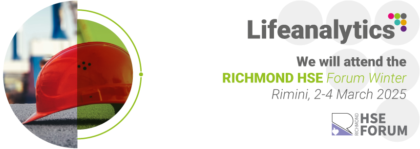 Red safety helmet symbolizing occupational safety, representing the upcoming March 2025 Richmond HSE Forum Winter, which the EHS business unit of Lifeanalytics will attend