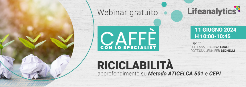 Illustrazione che rappresenta il webinar Riciclabilità Metodo Aticelca 501 e CEPI condotto da Lifeanalytics