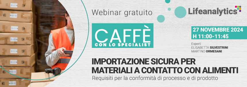 Immagine di una persona che sta controllando l'importazione dei materiali a contatto con alimenti che rappresenta il webinar Prod